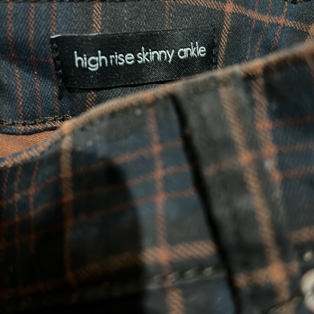 Ella Moss Anthropologie Plaid High Rise Ankle Pants Size 29 - Picture 7 of 9